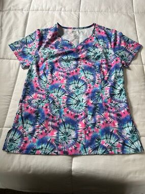 Women’s Tie Dye Scrub Top-Pandamed